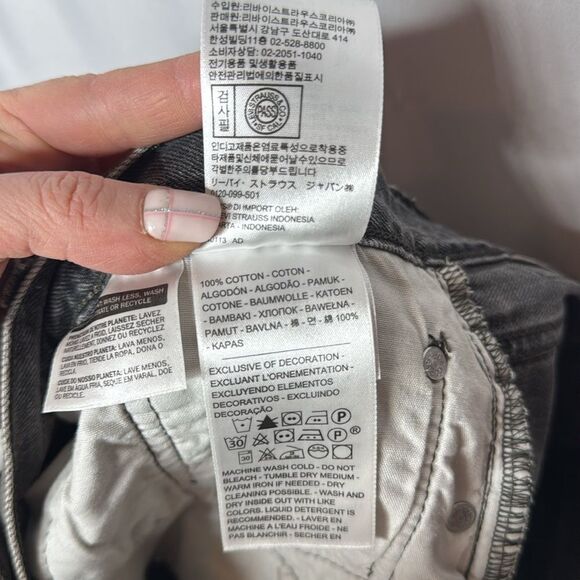 Levi’s 501 Charcoal Grey Denim Raw Hem High Rise Button Fly Shorts. Size 31. - Picture 9 of 11